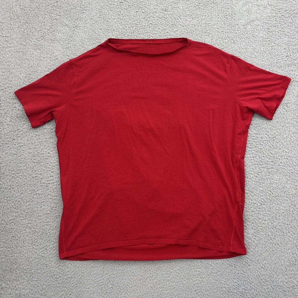 Lululemon Back In Action Short Sleeve Shirt Dark Red Athleisure Athletic Women 6